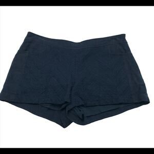 SKIES ARE BLUE Navy Embroidered Linen Blend Shorts